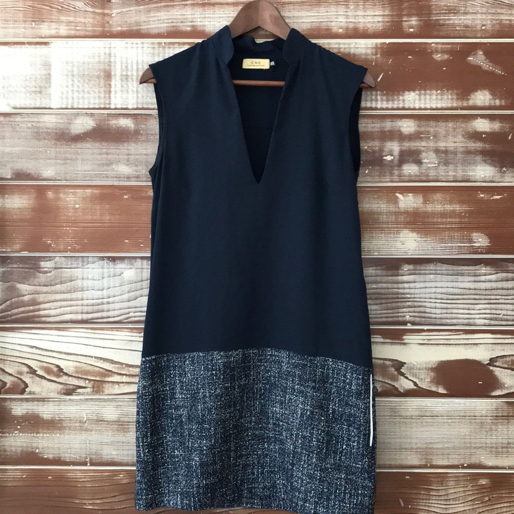 Costume National tunic dress tweed bottom